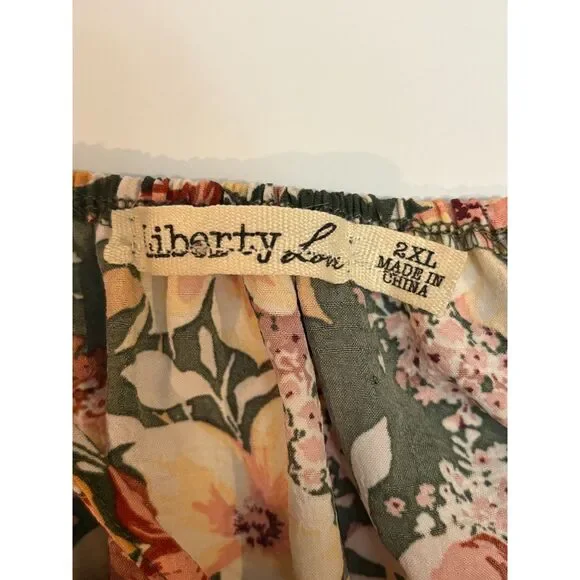 Liberty Love Cottagecore Floral Milkmaid Puff Sleeve Mini Dress Square Neck 2XL - Picture 5 of 6